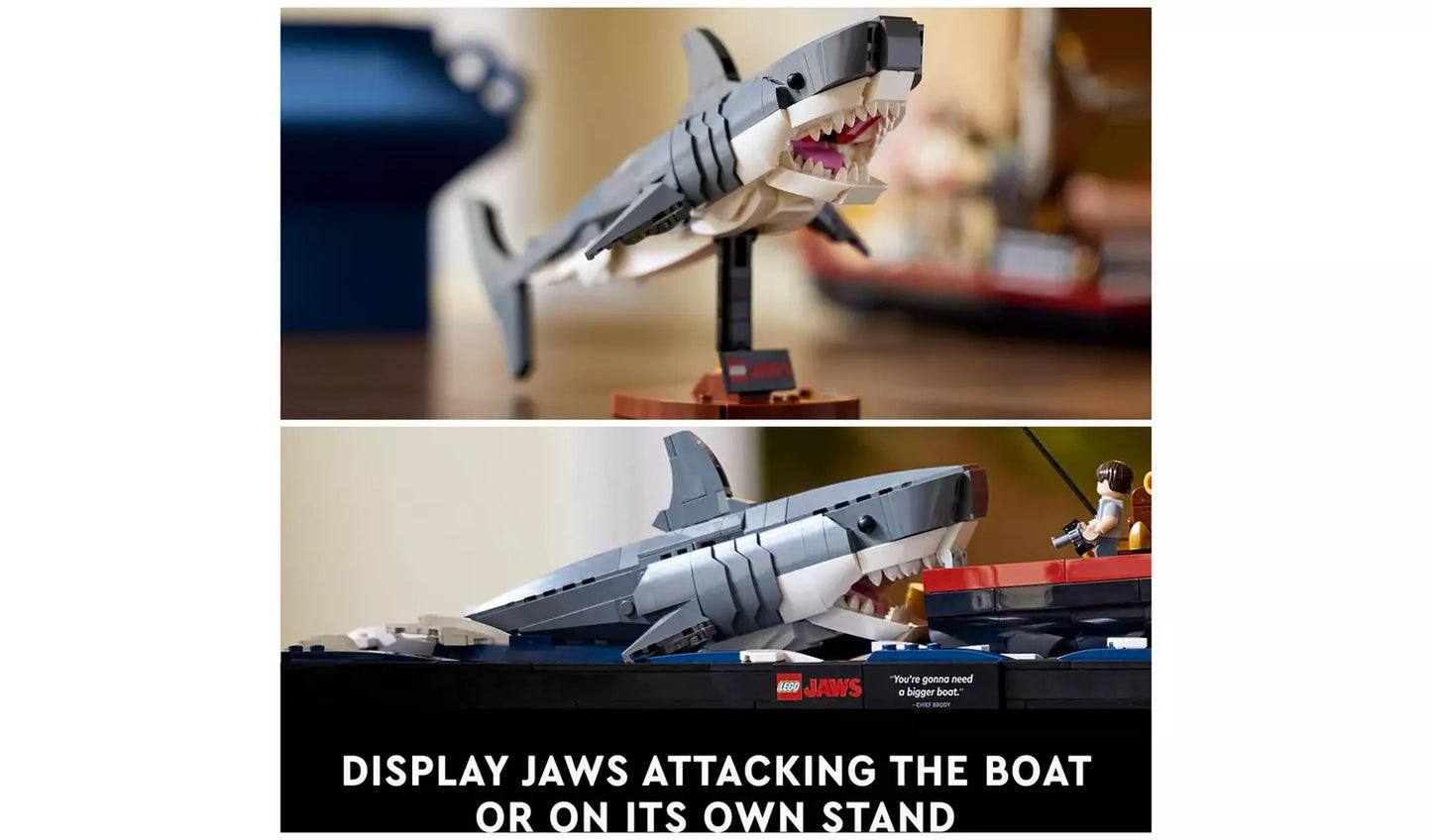 LEGO Ideas Jaws Set for Adults with Model Shark & Boat 21350 | Ages 18+ | New LEGO