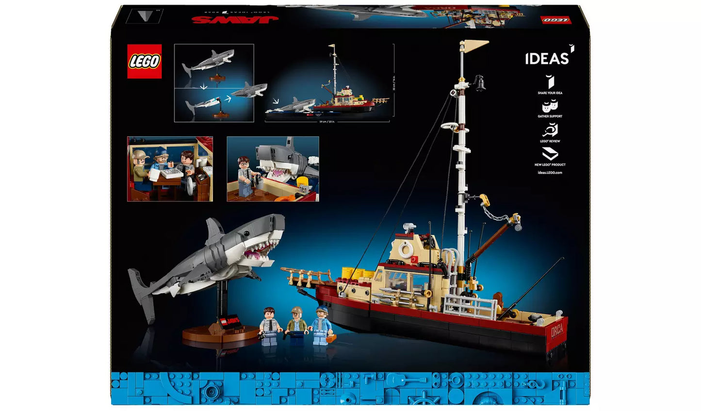LEGO Ideas Jaws Set for Adults with Model Shark & Boat 21350 | Ages 18+ | New LEGO