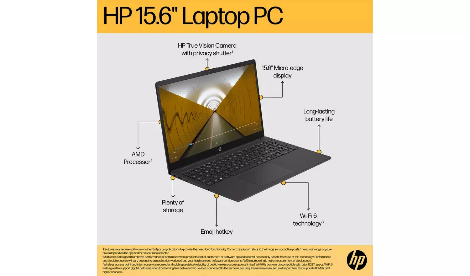 HP 15.6" Laptop – AMD Ryzen 5, 8GB RAM, 256GB SSD (New) - Funkifone