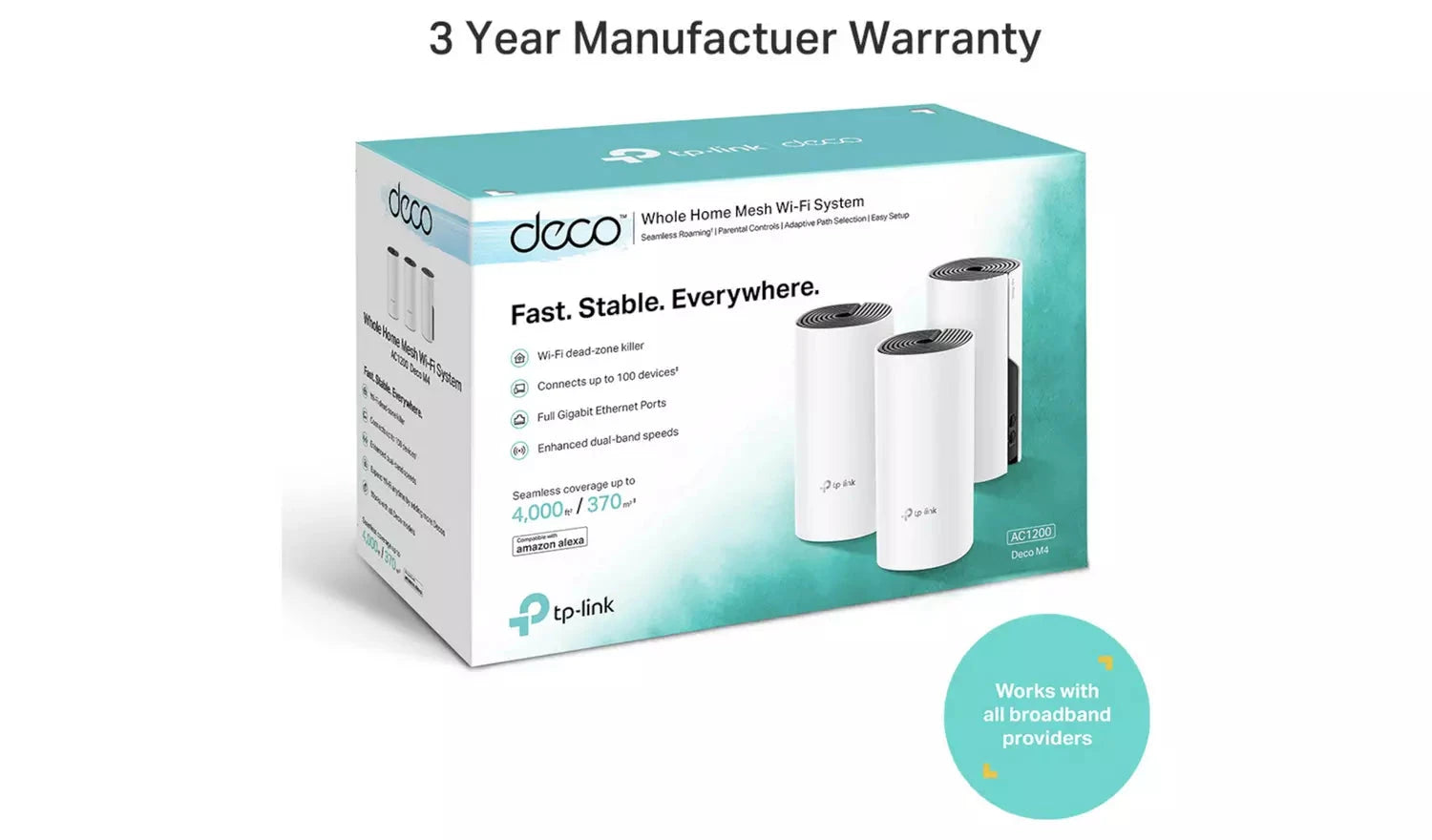 TP-Link Deco M4 AC1200 Whole Home Mesh Wi-Fi System (3-Pack) TP Link
