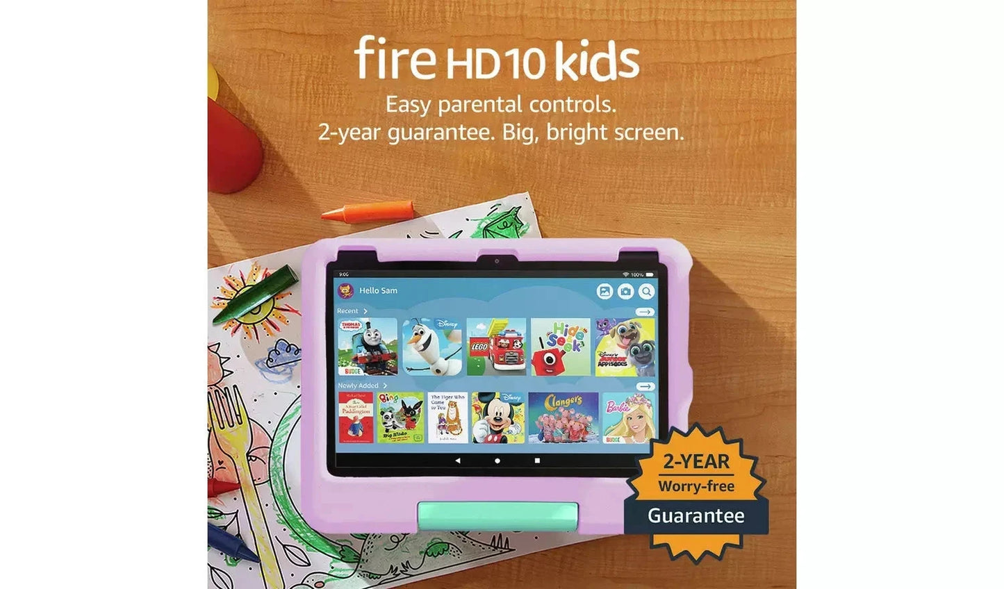 Amazon Fire HD 10 Kids (2023 Release) – 10.1" Tablet, 32GB, Green – Designed for Ages 3–7, (New) Amazon