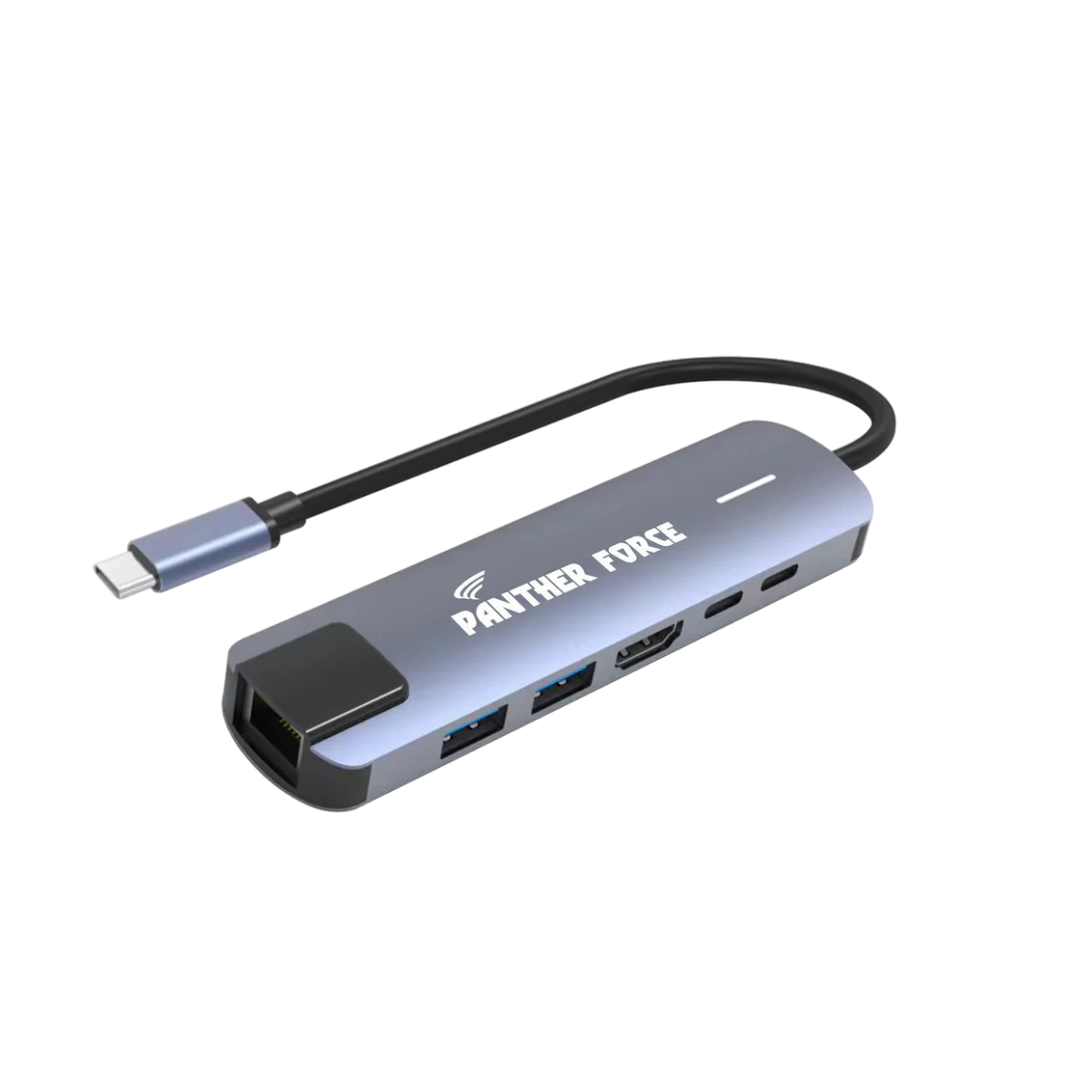 PF133- Panther Force 6-in-1 Hub Multifunctional Adapter
