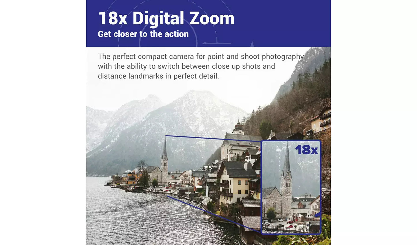 Praktica DZ13 13MP Compact Digital Camera – 18x Zoom, Full HD 1080p, Black (New) Praktica