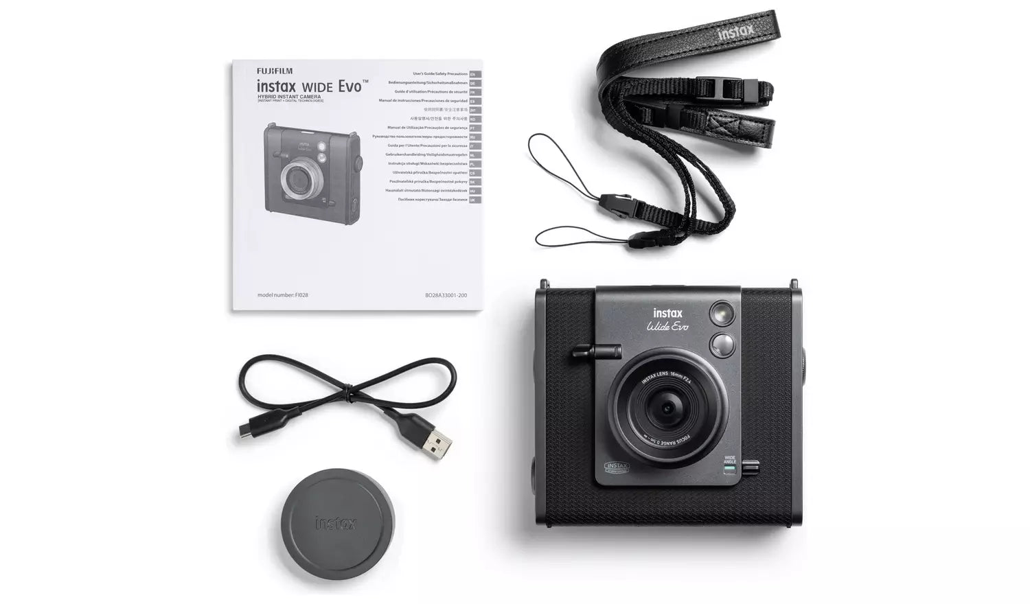 Fujifilm instax WIDE Evo Hybrid Instant Camera – Black (New) Fujifilm