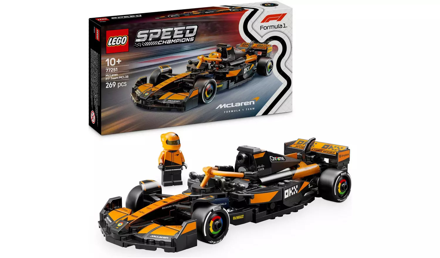 LEGO Speed Champions McLaren F1 Team MCL38 Race Car Toy Set | Ages 10+ | Model 77251 | New LEGO
