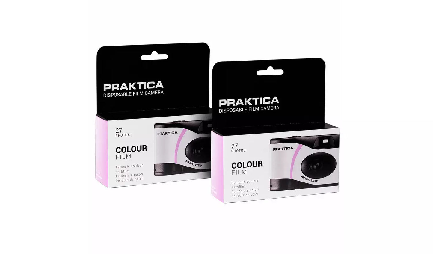 Praktica Disposable Cameras 2 Pack – 27 Exposure 35mm Film Cameras, Pink (New) Praktica