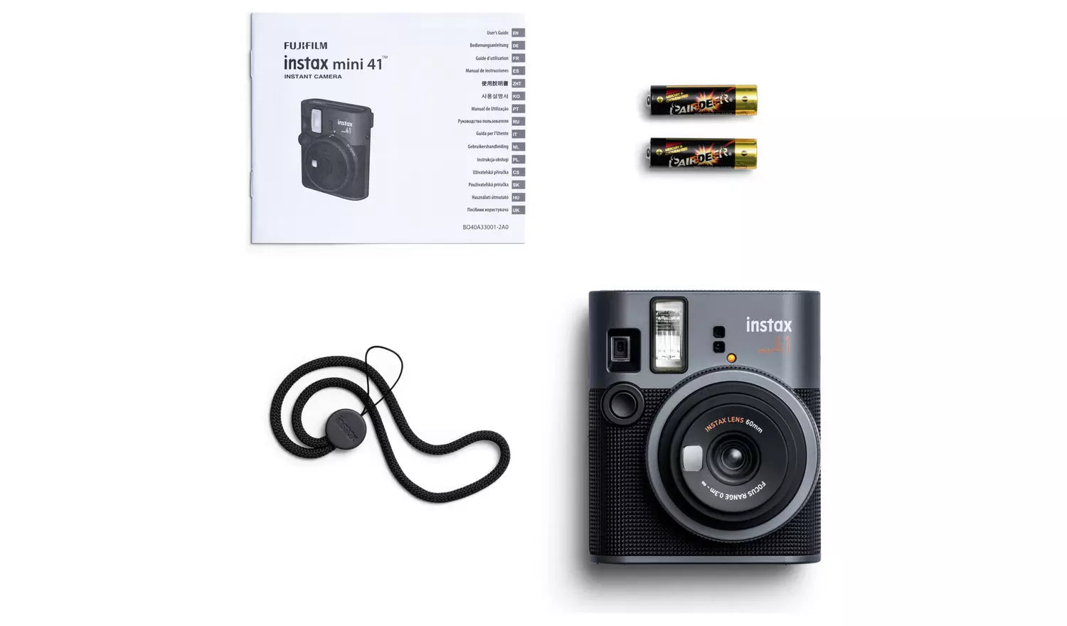 instax Mini 41 Instant Camera – Black Classic Instant Film Camera (New) Fujifilm