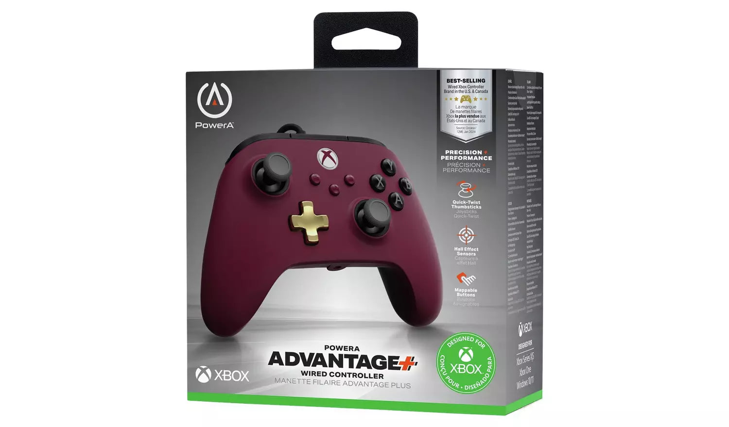PowerA Hall Effect Advantage+ Xbox Wired Controller – Ruby (New) Xbox