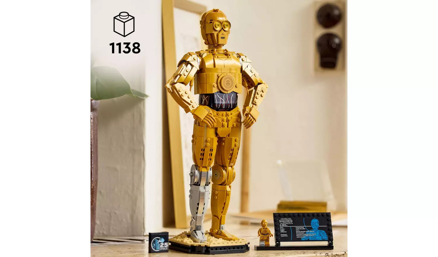 LEGO Star Wars C-3PO Figure Character Set for Adults 75398 | Ages 18+ | New LEGO