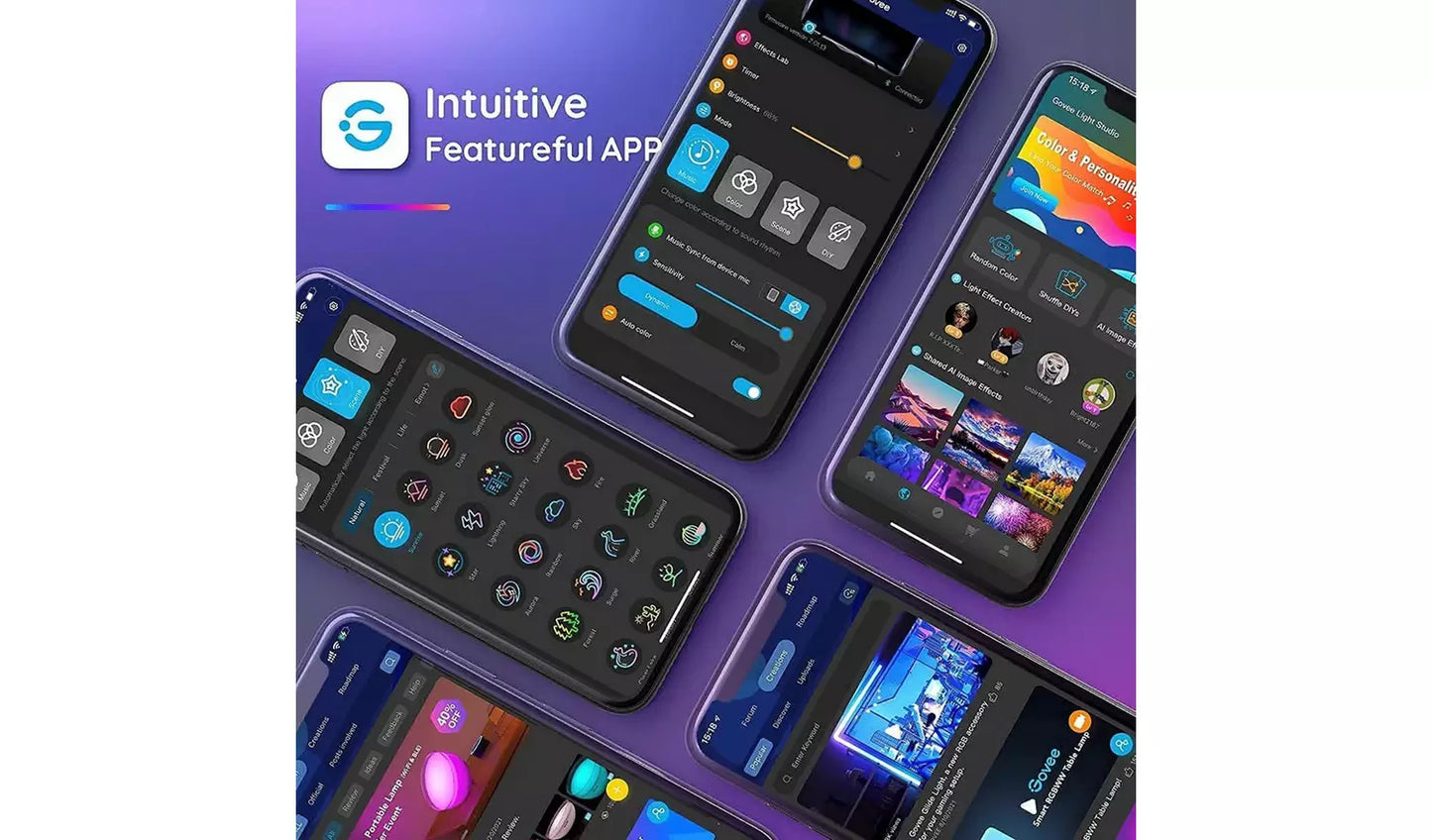 Govee 46–60 Inch Smart RGB TV LED Backlight with App & Music Sync Govee