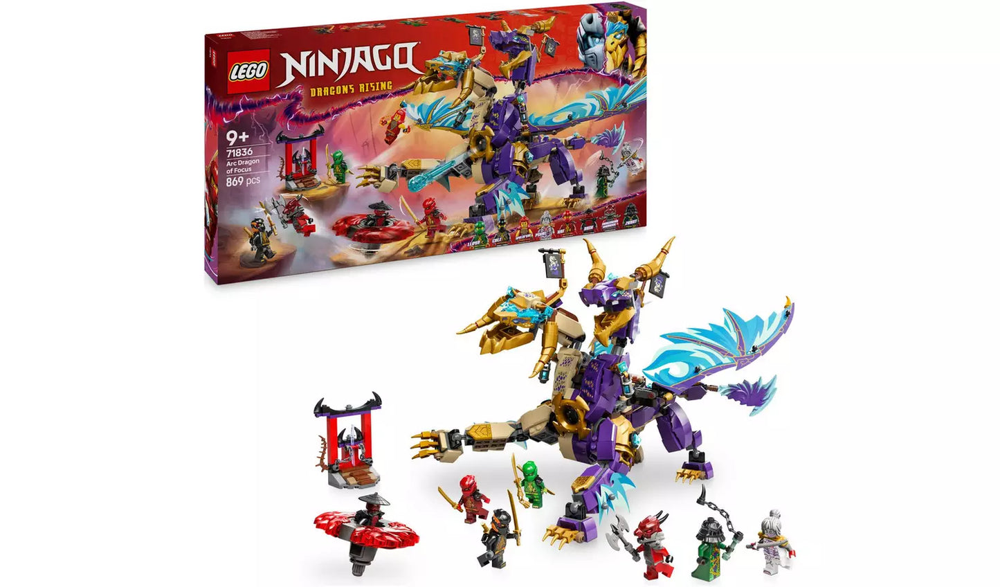 LEGO NINJAGO Arc Dragon of Focus Ninja Building Toy | Ages 9+ | Model 71836 | 869 Pieces | New LEGO