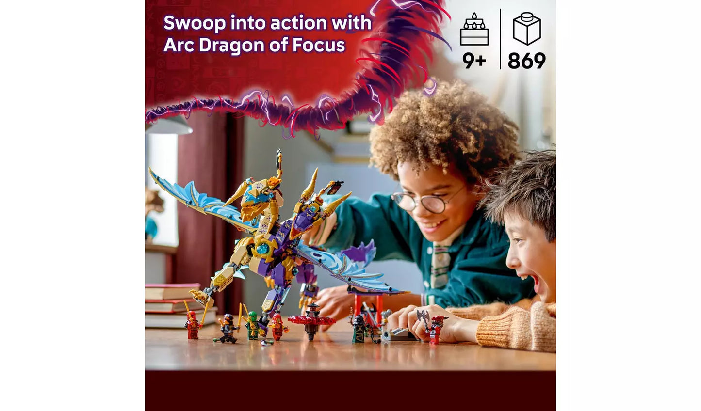 LEGO NINJAGO Arc Dragon of Focus Ninja Building Toy | Ages 9+ | Model 71836 | 869 Pieces | New LEGO