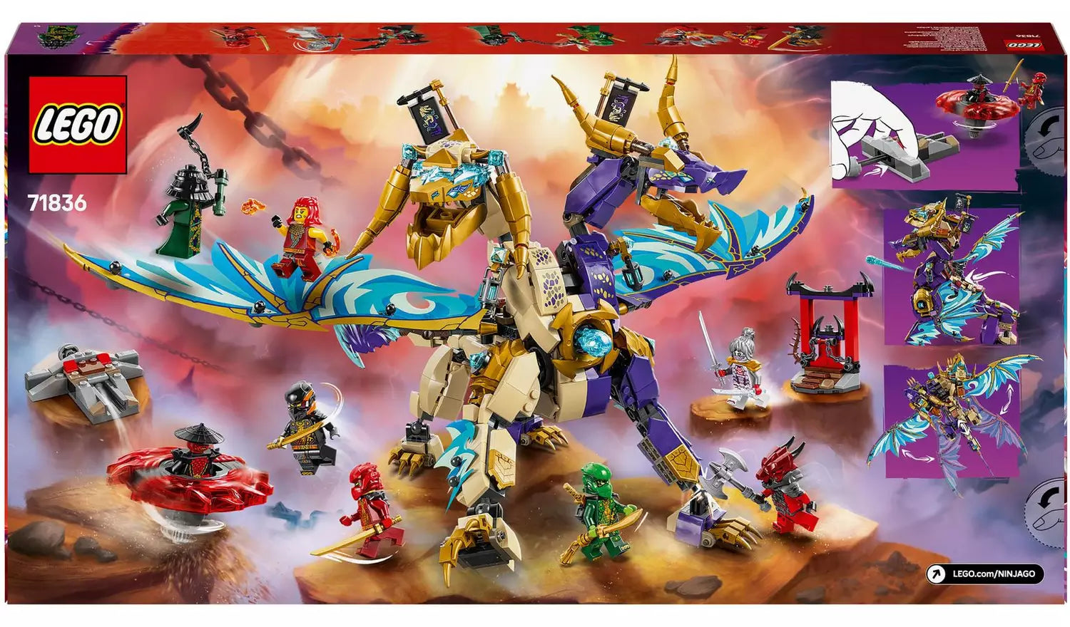 LEGO NINJAGO Arc Dragon of Focus Ninja Building Toy | Ages 9+ | Model 71836 | 869 Pieces | New LEGO
