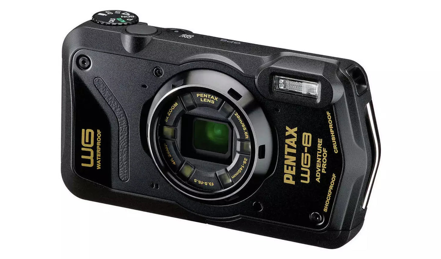 Pentax WG-8 20MP Tough Compact Camera Black (New) Pentax