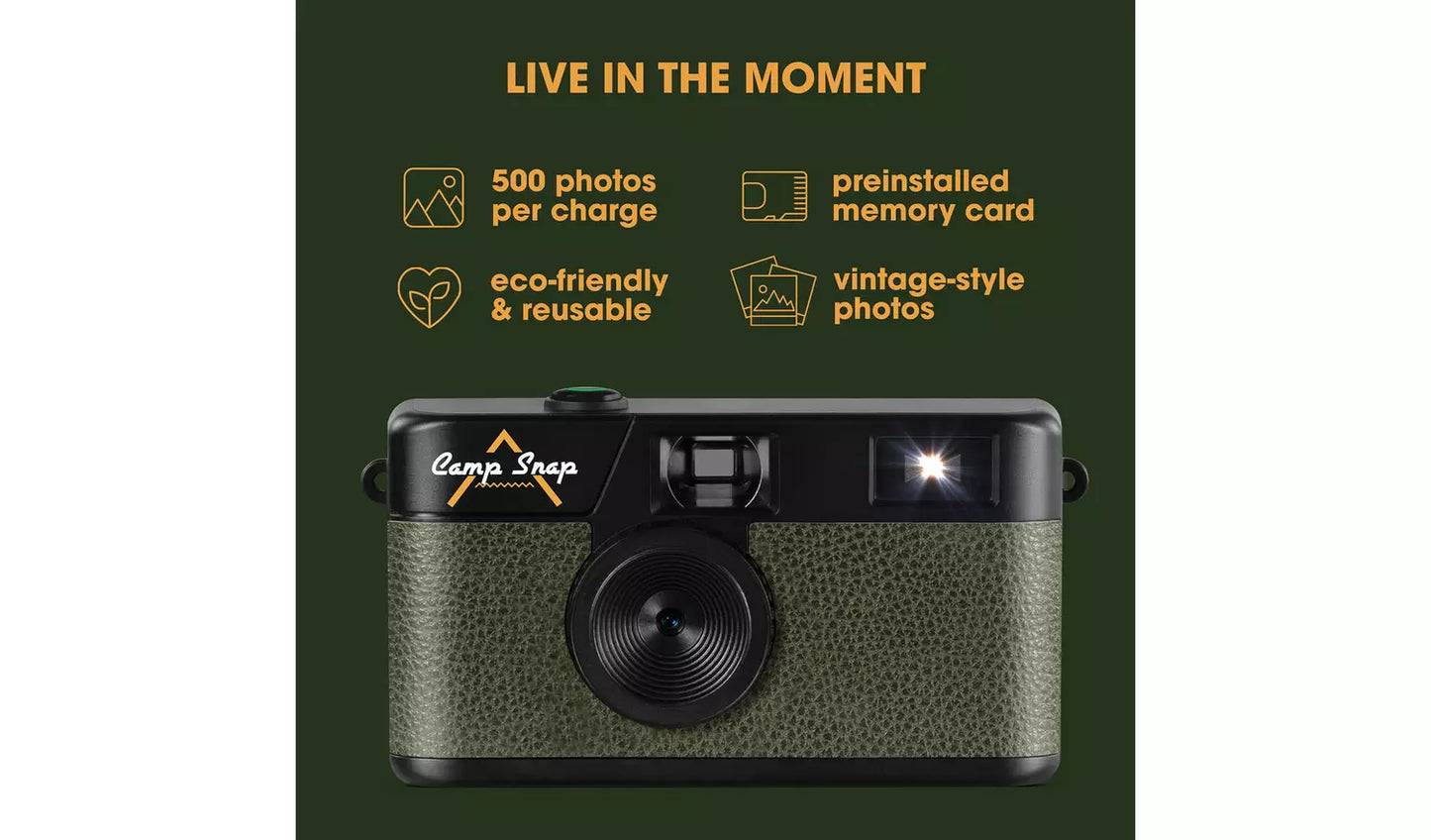Campsnap V105 8MP Compact Digital Camera – Green (New) Campsnap