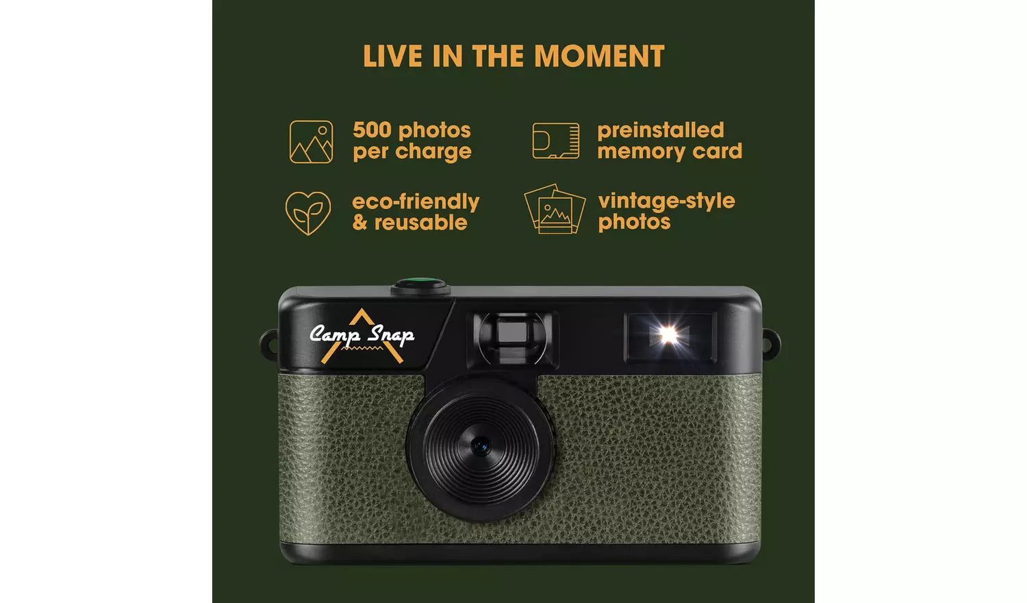 Campsnap V105 8MP Compact Digital Camera – Green (New) Campsnap