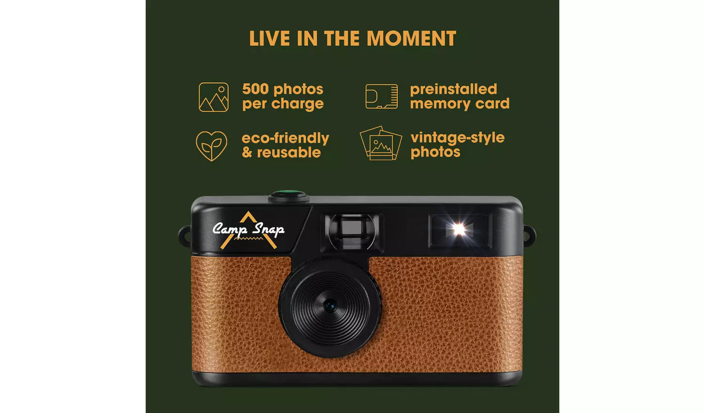 Campsnap V105 8MP Compact Digital Camera – Brown (New) Campsnap