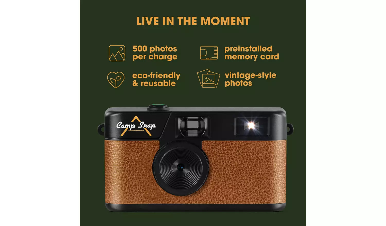 Campsnap V105 8MP Compact Digital Camera – Brown (New) Campsnap