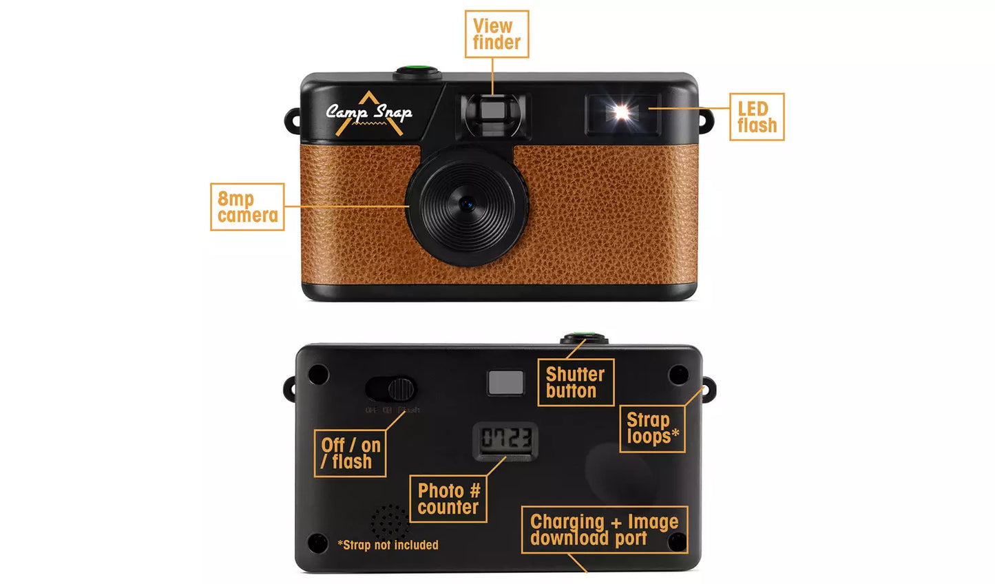 Campsnap V105 8MP Compact Digital Camera – Brown (New) Campsnap