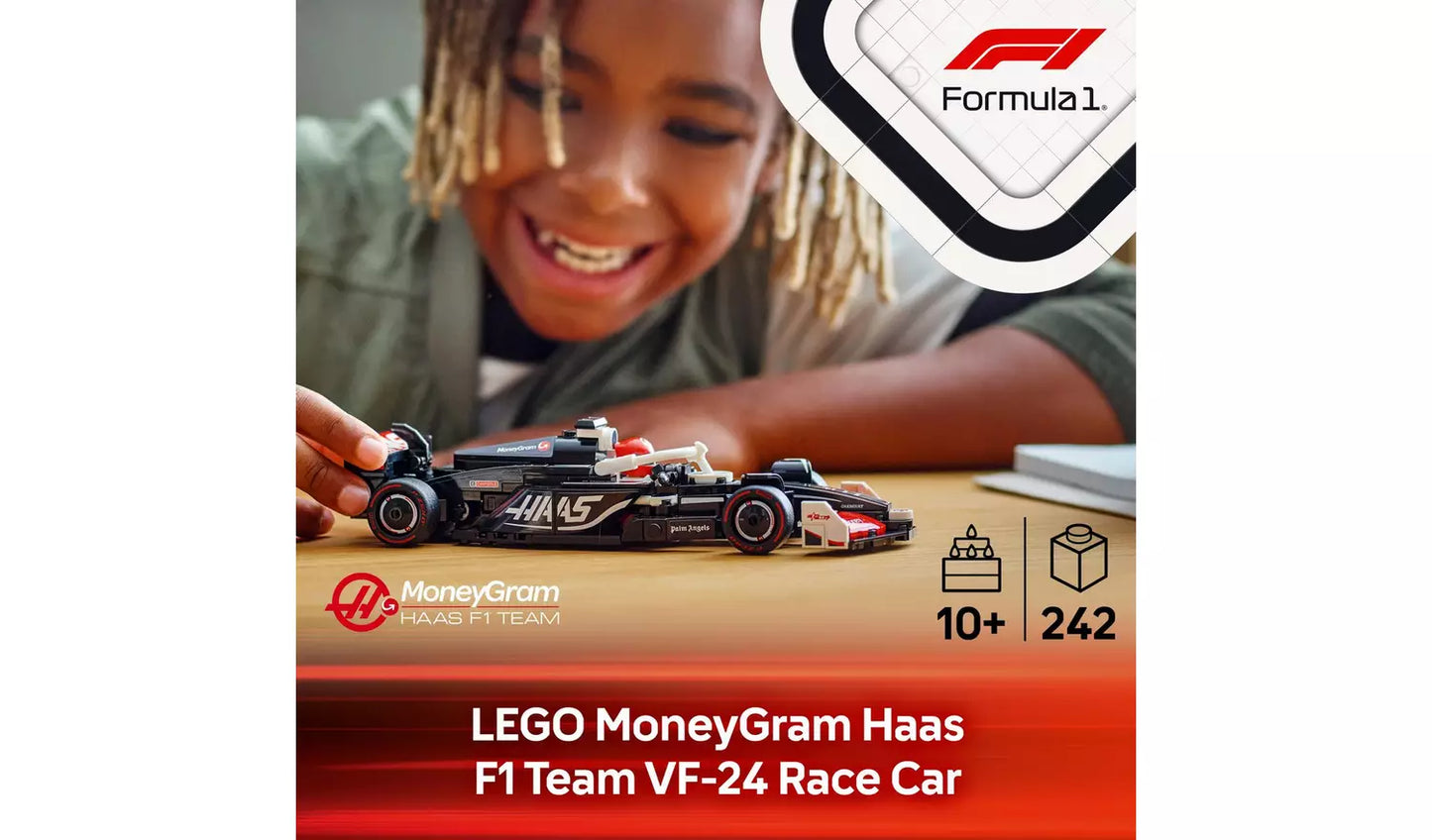 LEGO Speed Champions MoneyGram Haas F1 VF-24 Race Car Toy | Ages 10+ | Model 77250 | New LEGO