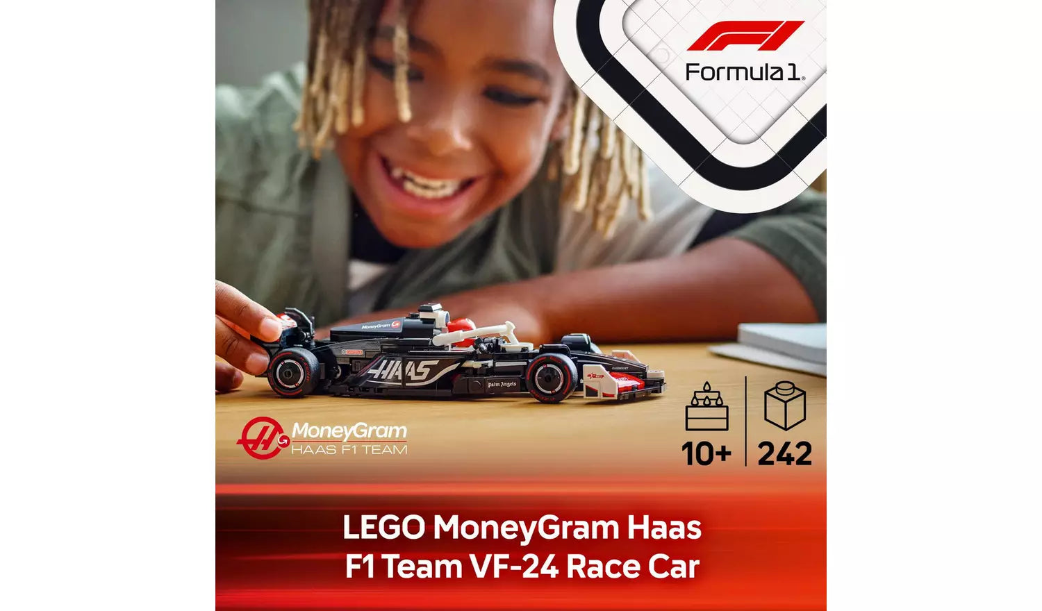 LEGO Speed Champions MoneyGram Haas F1 VF-24 Race Car Toy | Ages 10+ | Model 77250 | New LEGO