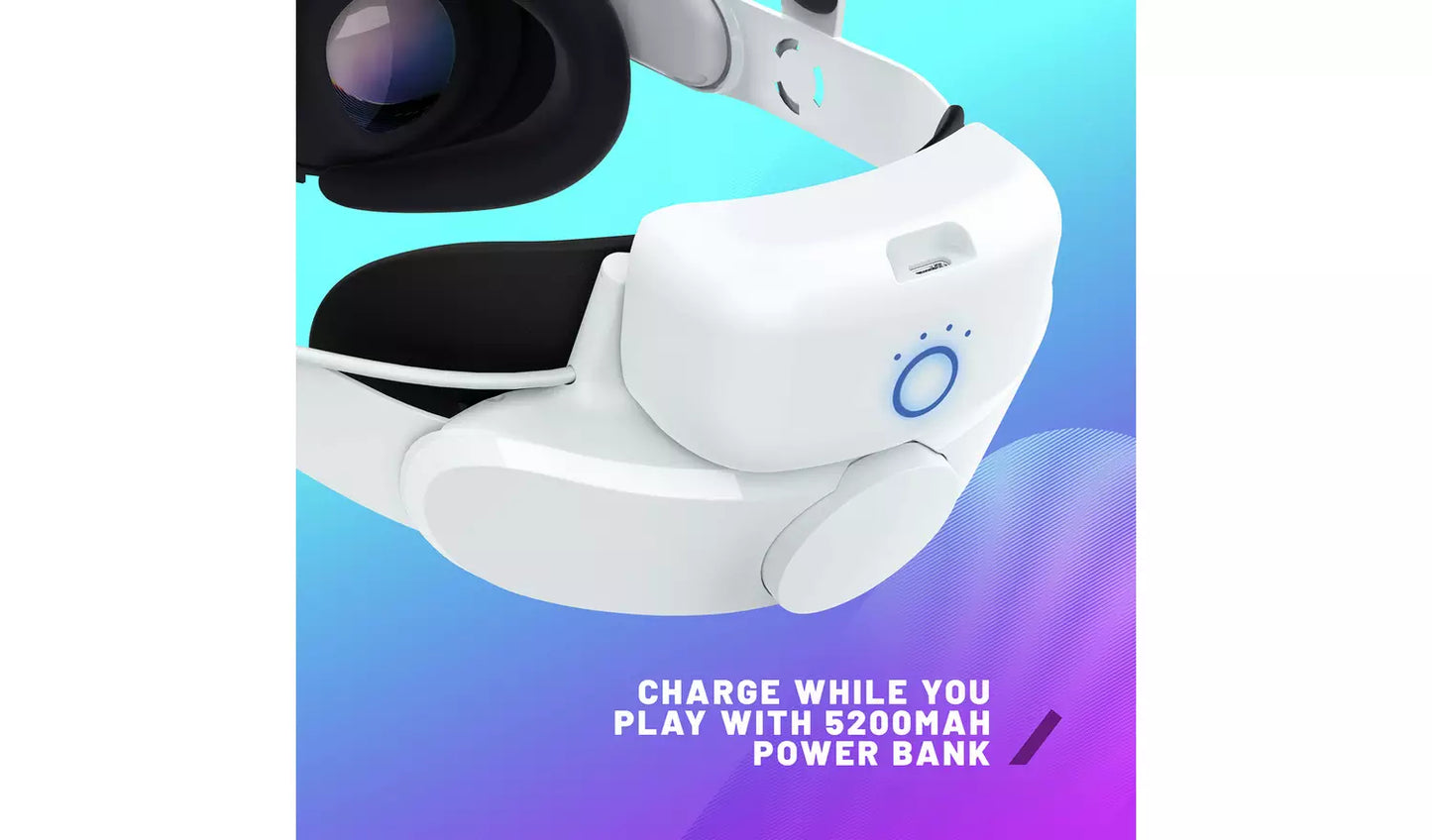 STEALTH Pro Head Strap With Power Bank For Meta Quest 3 & 3S, White – (New) Stealth