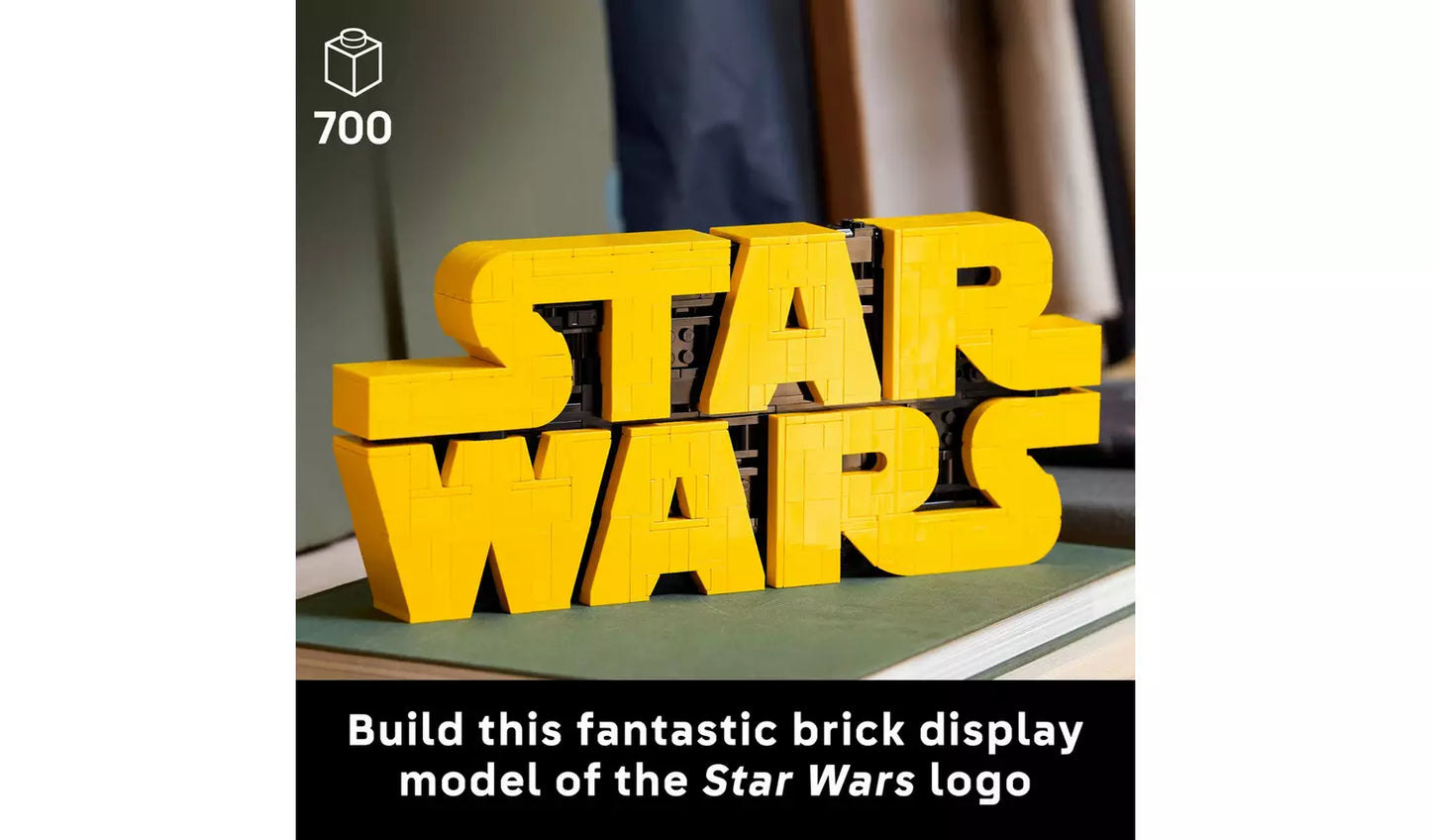 LEGO Star Wars Brick-Built Star Wars Logo Sign Set | Ages 18+ | Model 75407 | NEW LEGO