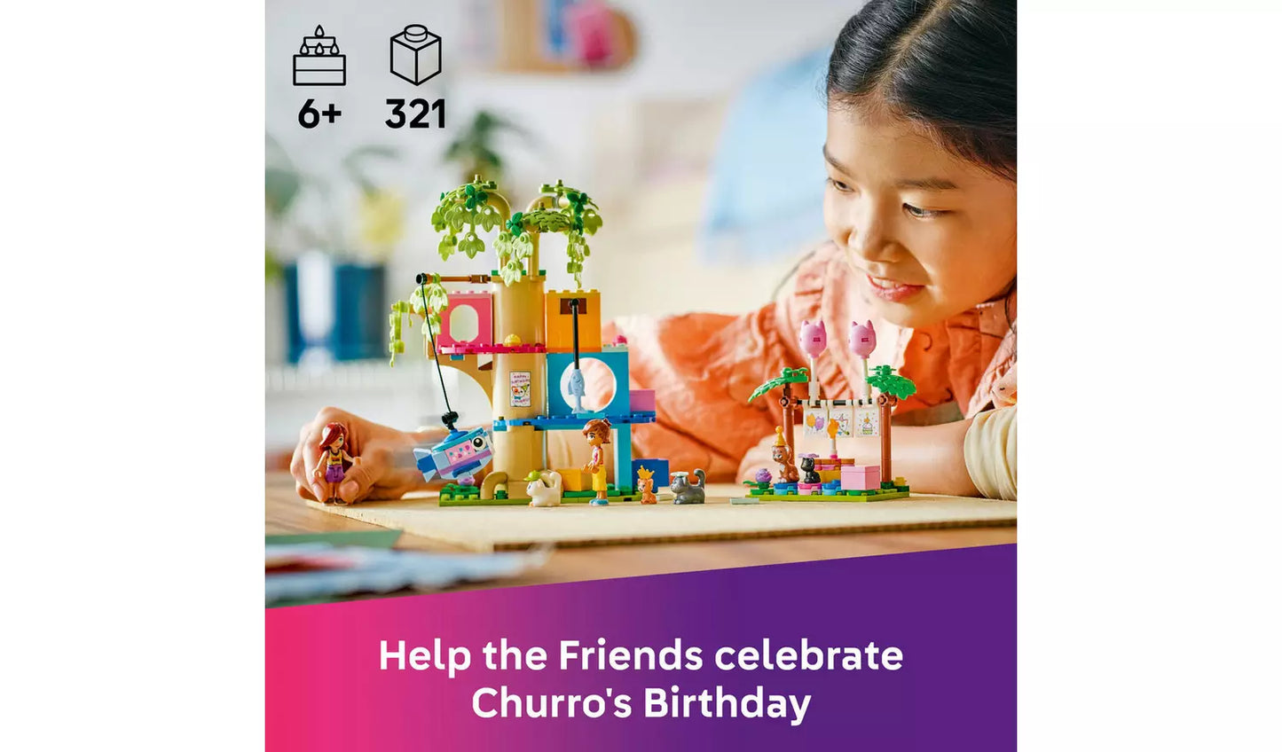 LEGO Friends Cat Birthday Party & Tree House Toy | Ages 6+ | Model 42666 | 321 Pieces | New LEGO