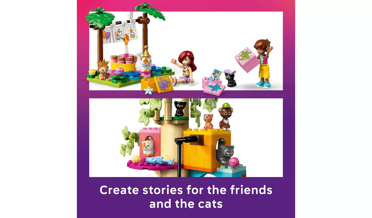 LEGO Friends Cat Birthday Party & Tree House Toy | Ages 6+ | Model 42666 | 321 Pieces | New LEGO