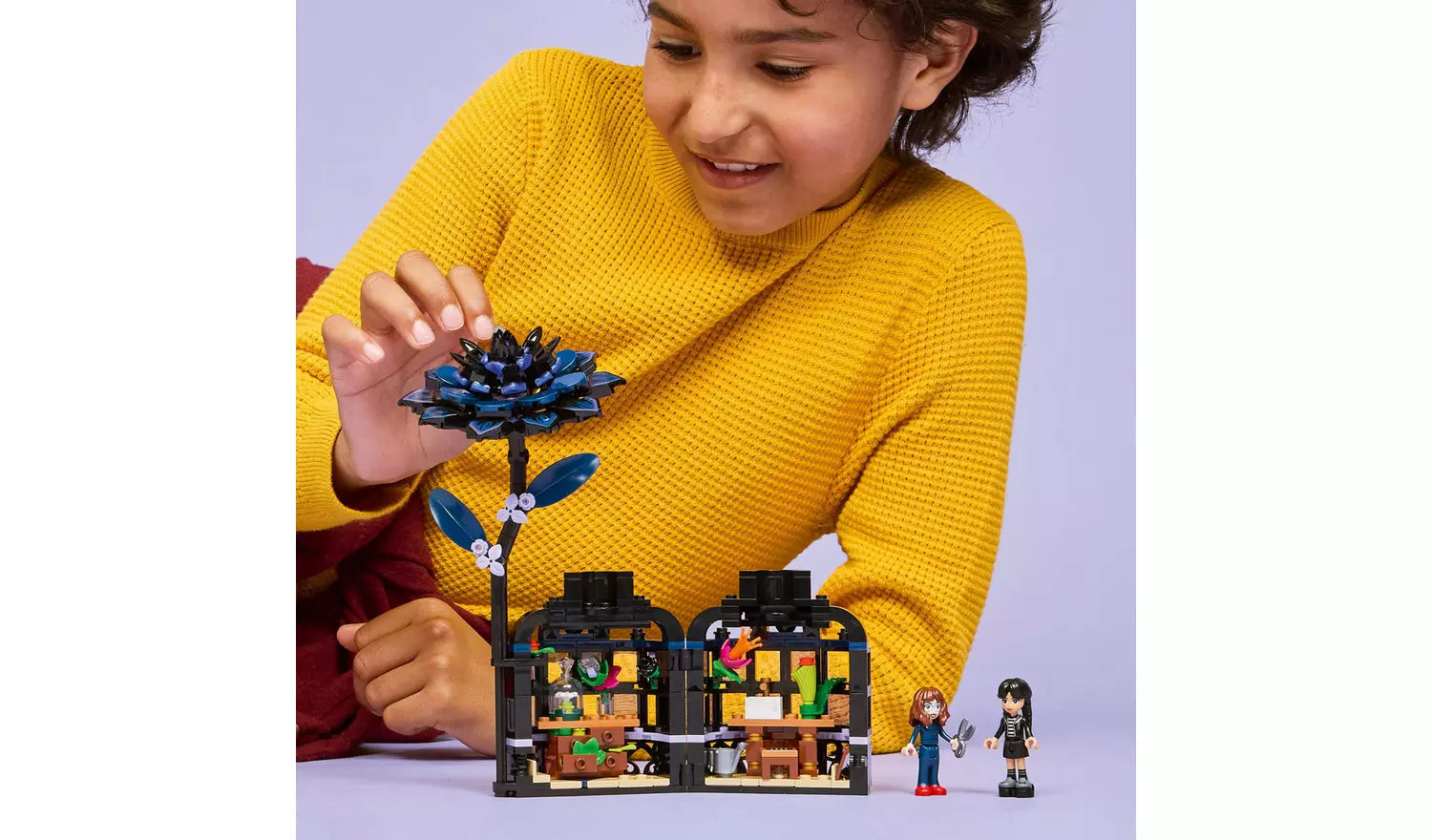 LEGO Wednesday Black Dahlia Flower Toy with Mini Dolls | Ages 9+ | Model 76784 | New LEGO