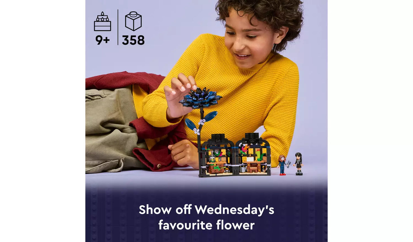 LEGO Wednesday Black Dahlia Flower Toy with Mini Dolls | Ages 9+ | Model 76784 | New LEGO