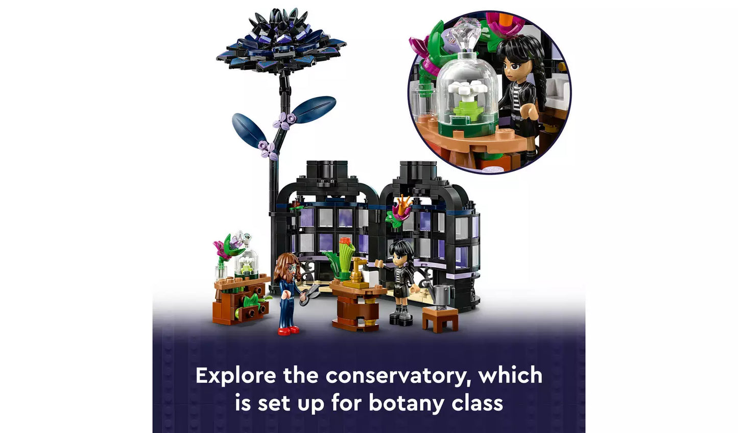 LEGO Wednesday Black Dahlia Flower Toy with Mini Dolls | Ages 9+ | Model 76784 | New LEGO