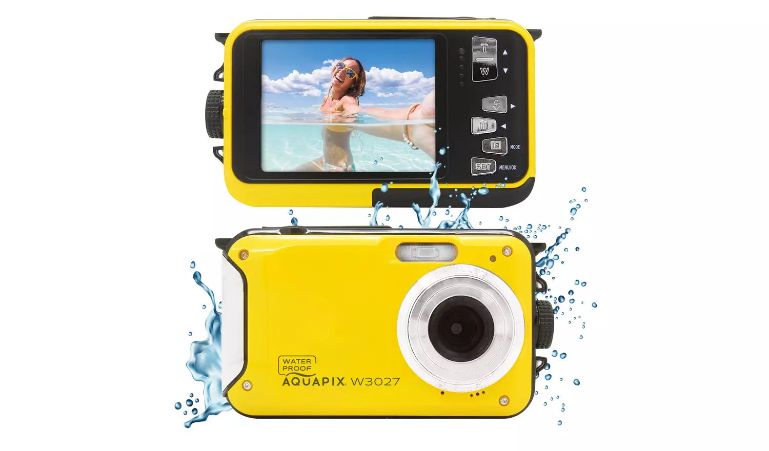 Aquapix W3027 Wave Waterproof Digital Camera - Yellow (New) Aquapix