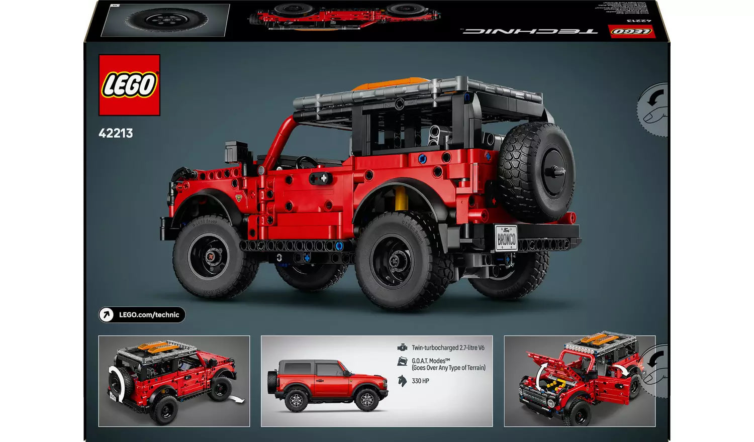 LEGO Technic Ford Bronco SUV Collectible Car Toy Set | Ages 9+ | Model 42213 | New LEGO