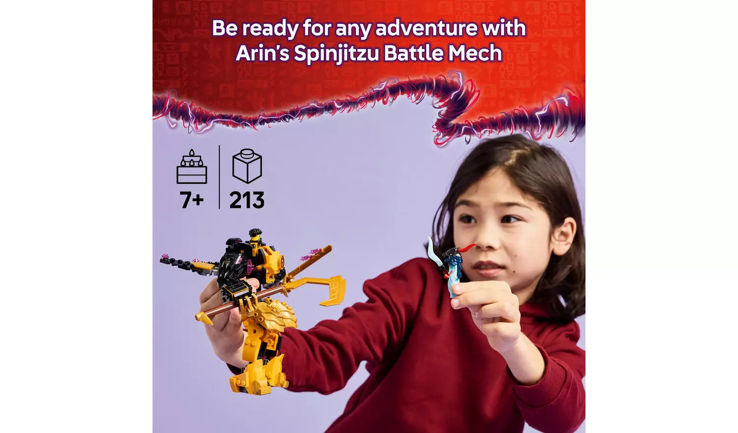 LEGO NINJAGO Arin’s Spinjitzu Battle Mech Toy Set | Ages 7+ | Model 71839 | New LEGO