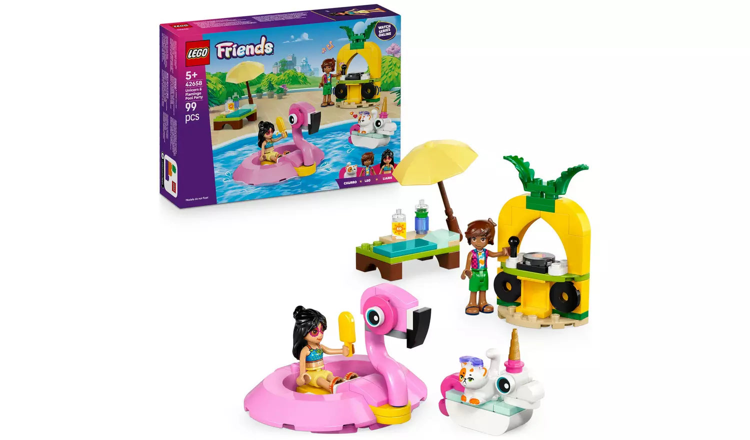 LEGO Friends Unicorn & Flamingo Pool Party Set Kid Toy | Ages 5+ | Model 42658 | New LEGO
