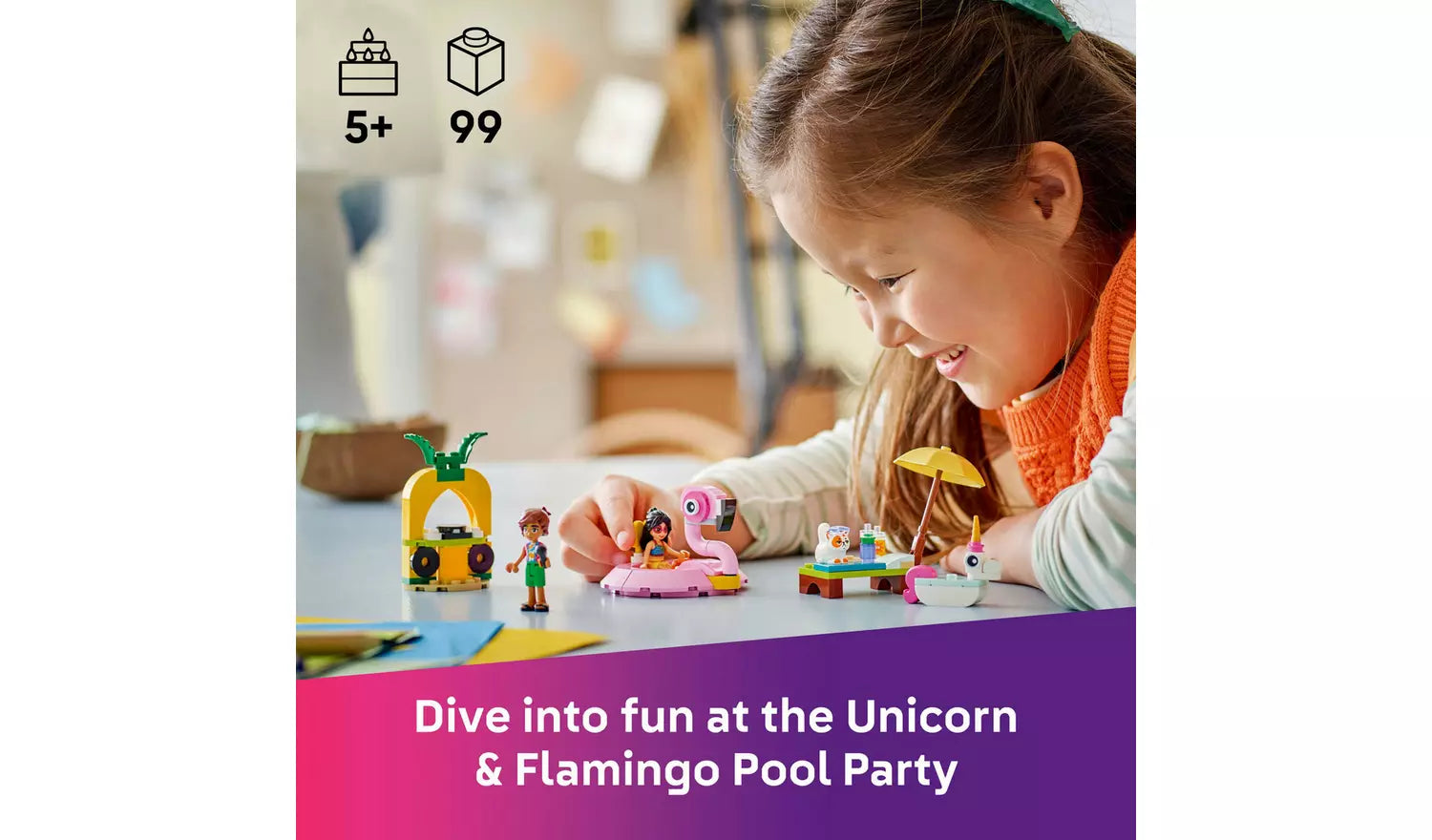 LEGO Friends Unicorn & Flamingo Pool Party Set Kid Toy | Ages 5+ | Model 42658 | New LEGO