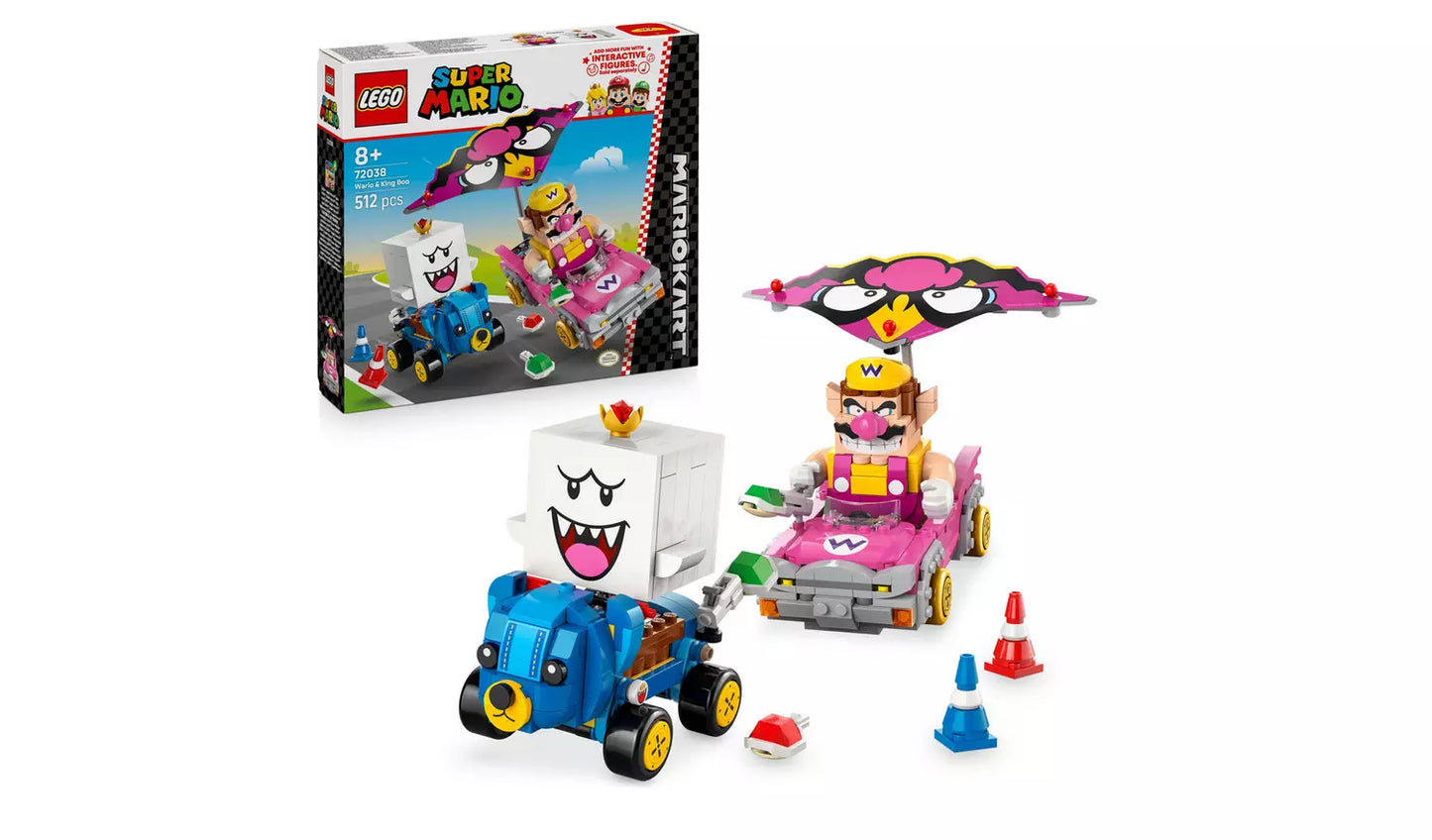 LEGO Super Mario Mario Kart – Wario & King Boo Toy Set | Ages 8+ | Model 72038 | New LEGO