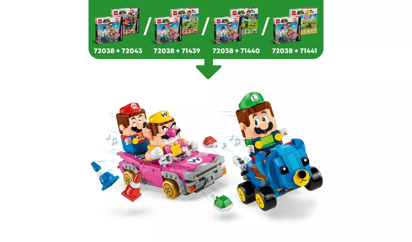 LEGO Super Mario Mario Kart – Wario & King Boo Toy Set | Ages 8+ | Model 72038 | New LEGO