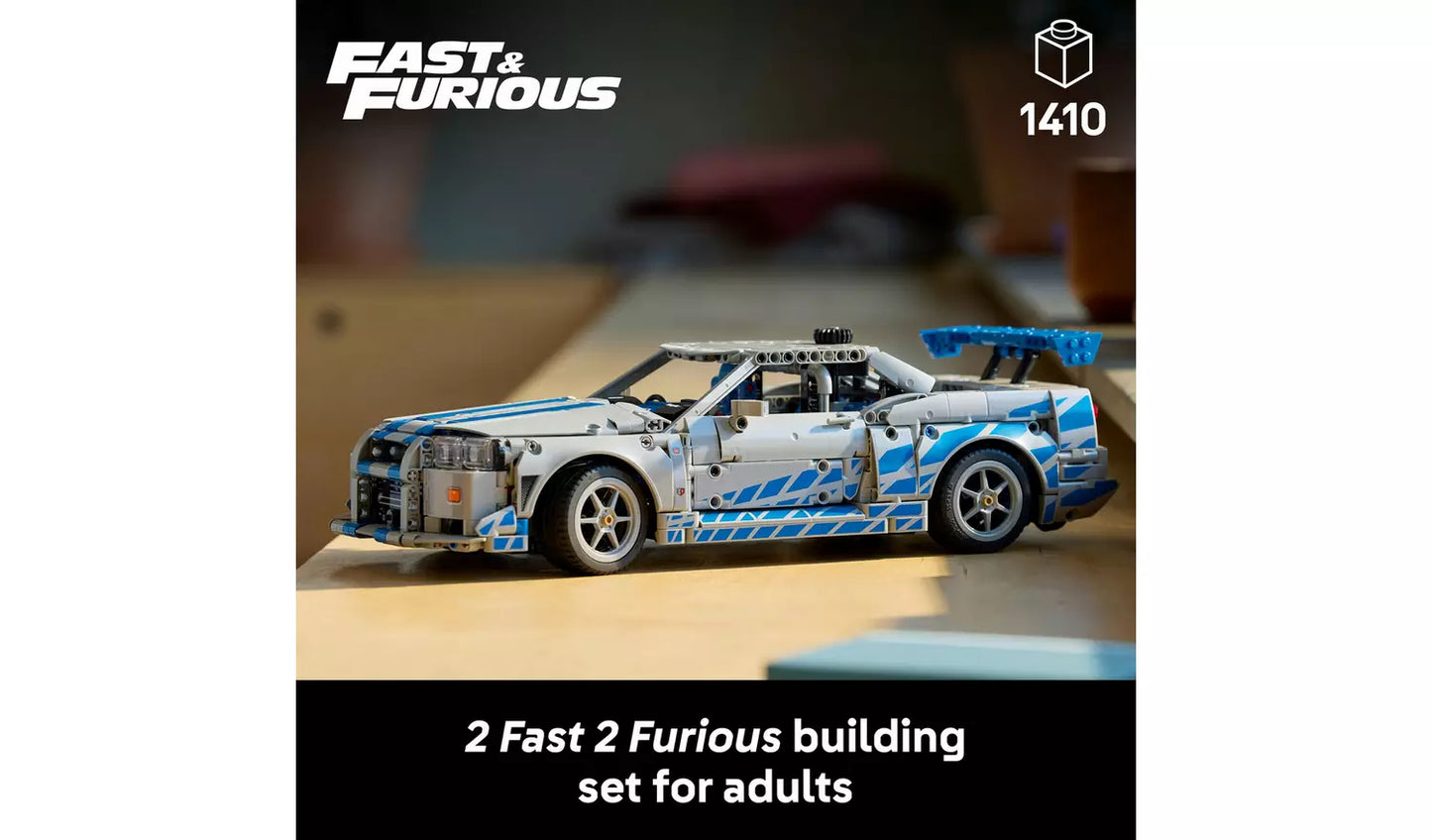 LEGO Technic 2 Fast 2 Furious Nissan Skyline GT-R R34 Car Set | Ages 18+ | Model 42210 | NEW LEGO