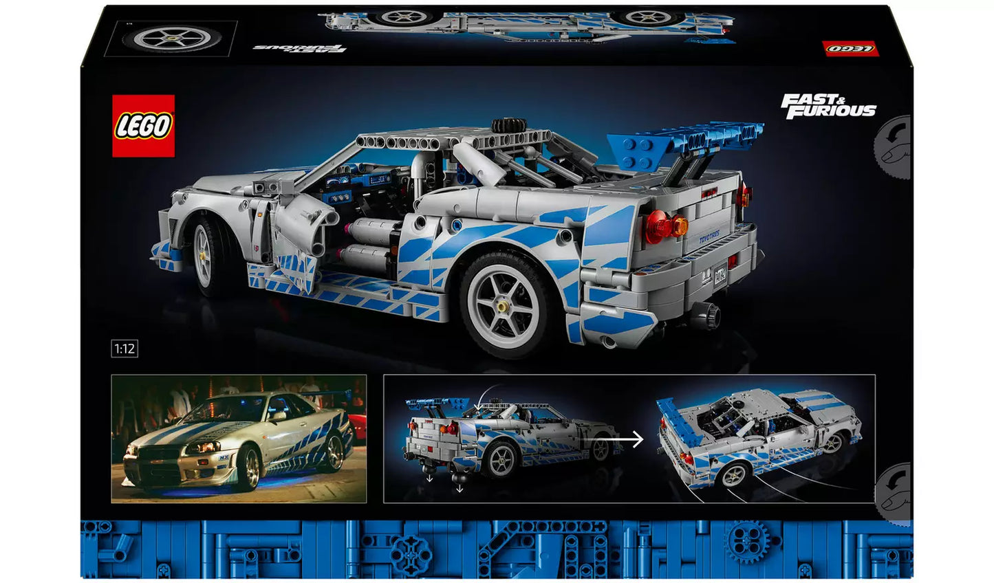 LEGO Technic 2 Fast 2 Furious Nissan Skyline GT-R R34 Car Set | Ages 18+ | Model 42210 | NEW LEGO