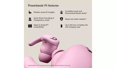 Beats Powerbeats Fit Wireless Workout Earbuds - Power Pink (Pristine Condition) Beats