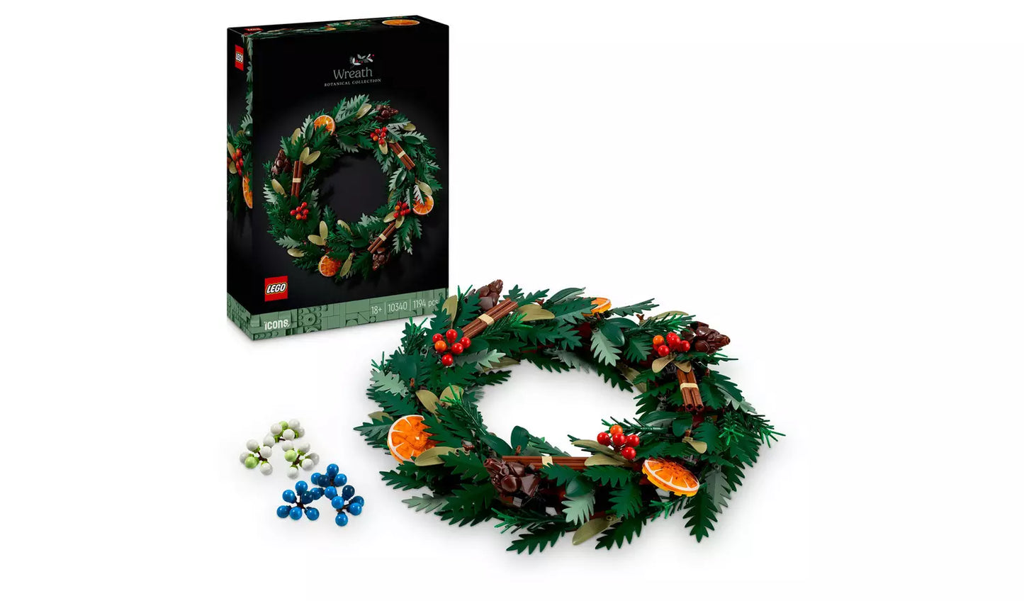 LEGO Botanicals Wreath Festive Home Decor Set | Ages 18+ | Model 10340 | NEW LEGO
