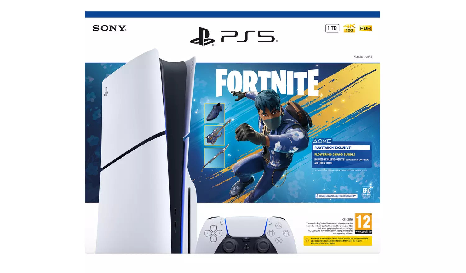 PlayStation 5 Disc Console - Fortnite Flowering Chaos Bundle - 1TB (New) Sony