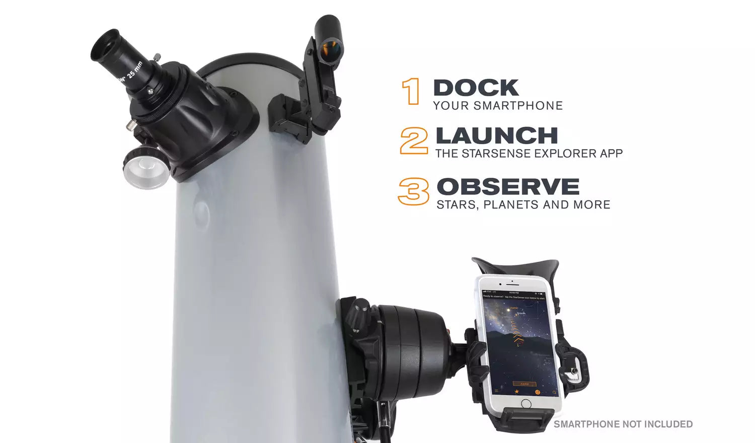 Celestron StarSense Explorer DX130 Newtonian Telescope – 130mm Smart Sky App Guided (New) Celestron