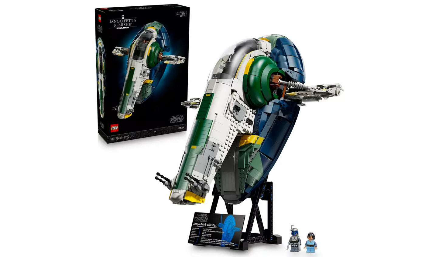 LEGO Star Wars Jango Fett’s Firespray-Class Starship UCS Set for Adults | Ages 18+ | Model 75409 | NEW LEGO
