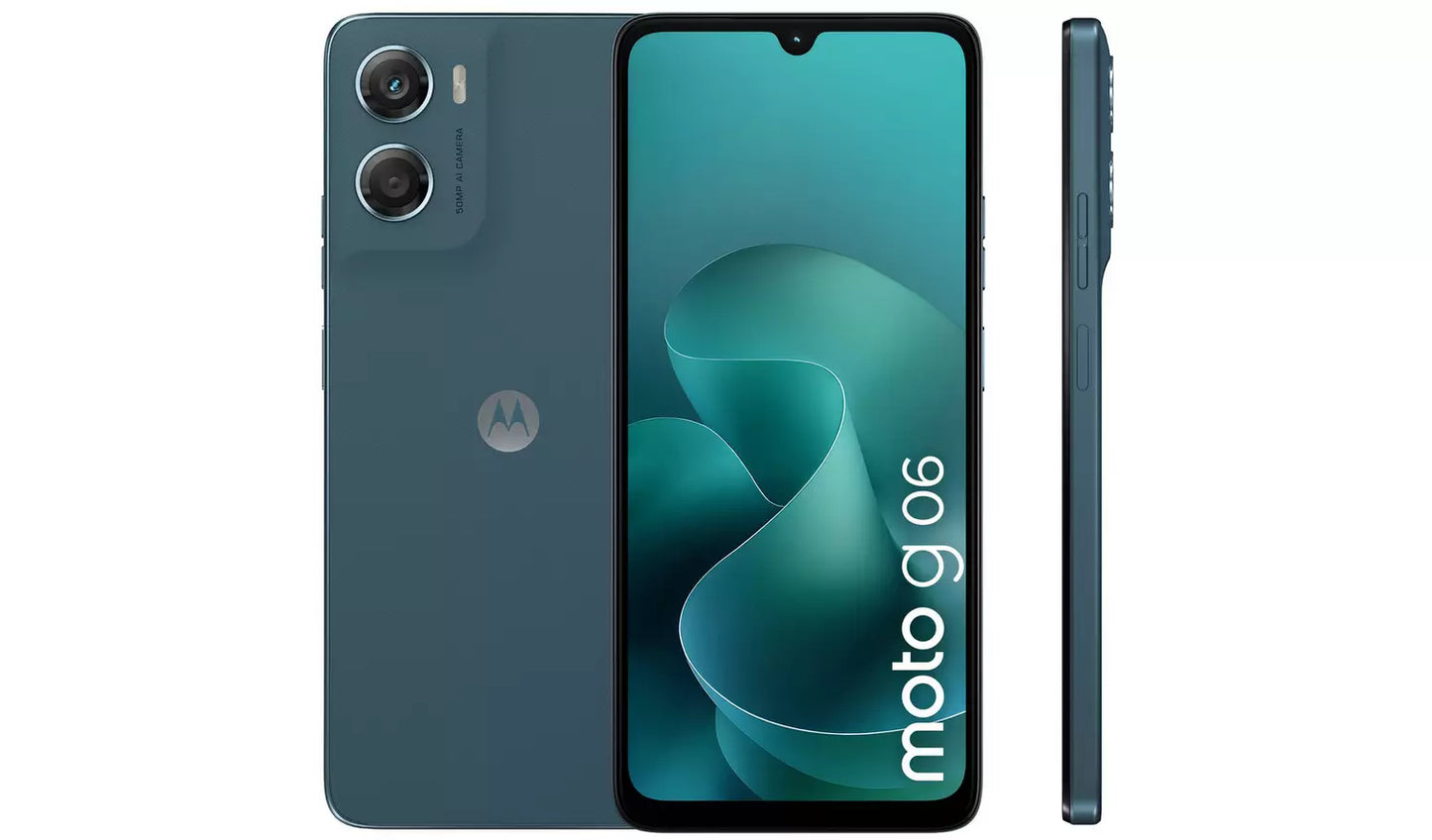 Motorola G06 64GB AI Mobile Phone – Blue Unlocked Smartphone (New) Motorola