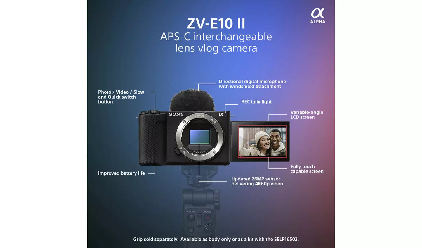 Sony Alpha ZV-E10 II Mirrorless Vlog Camera with 16–50mm Lens (New) Sony