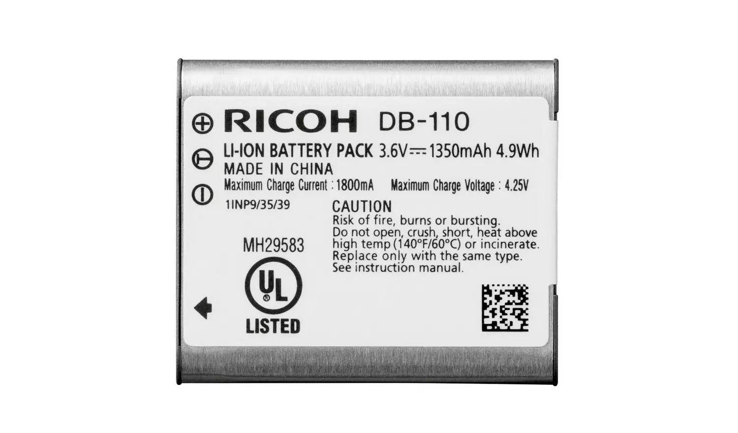 Ricoh DB-110 Rechargeable Li-ion Battery – for GR III / GR IIIx (New) Ricoh