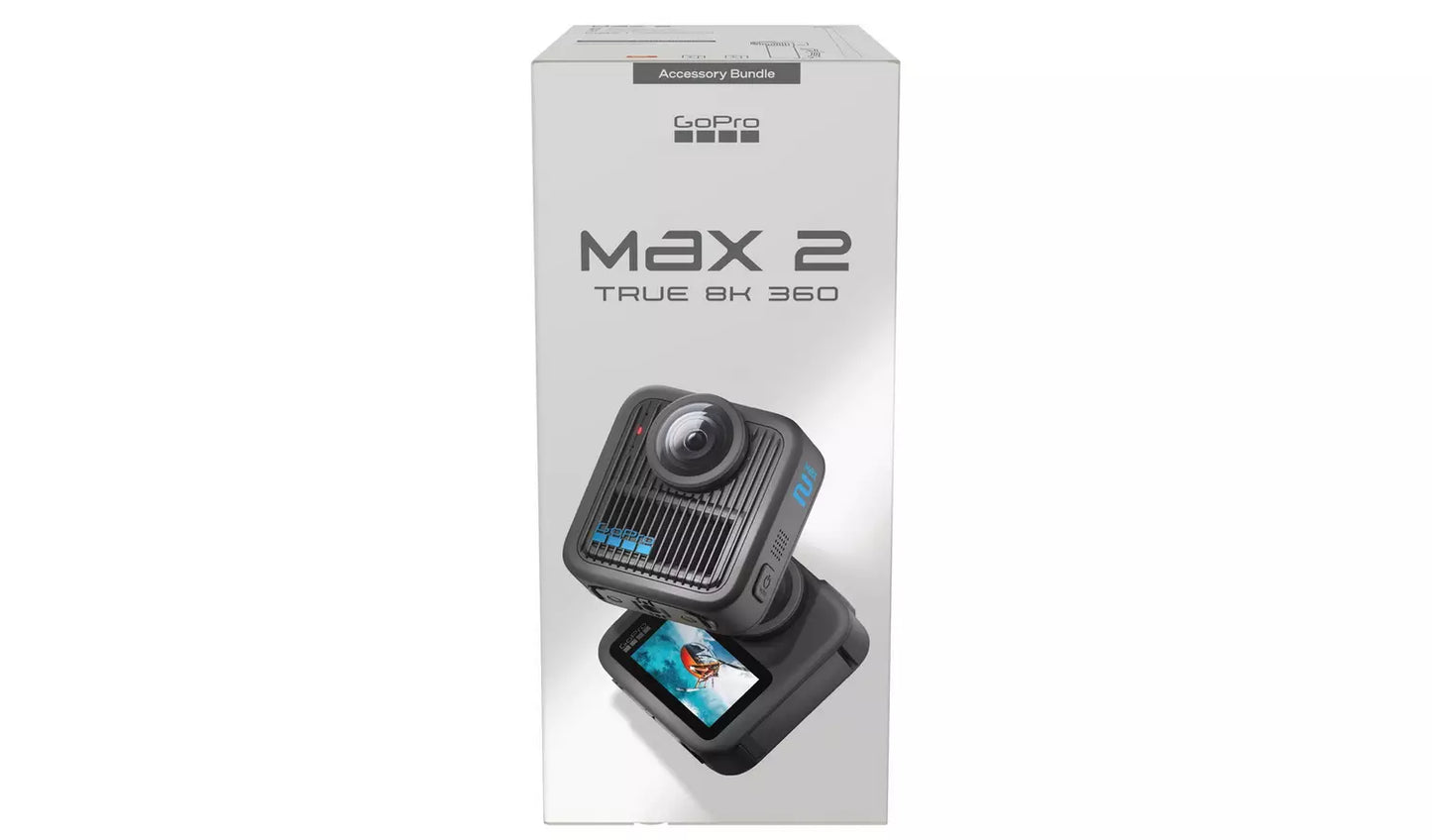 GoPro MAX2 Action Camera & Accessory Bundle – 8K 360° Waterproof Camera Black - (New) Go Pro